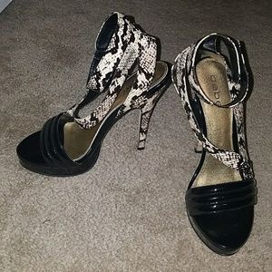 Bebe snakeskin heels 8